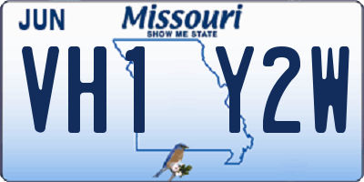 MO license plate VH1Y2W