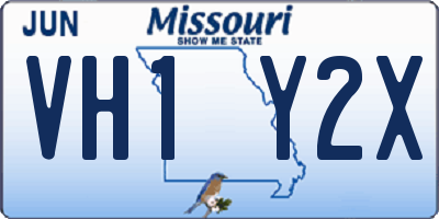 MO license plate VH1Y2X