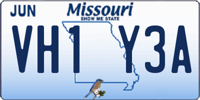 MO license plate VH1Y3A