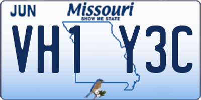MO license plate VH1Y3C