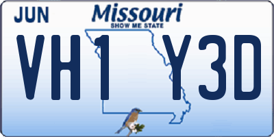 MO license plate VH1Y3D