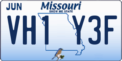 MO license plate VH1Y3F