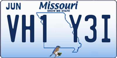 MO license plate VH1Y3I