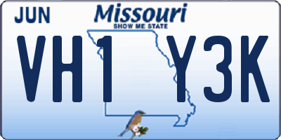 MO license plate VH1Y3K