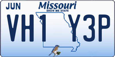 MO license plate VH1Y3P