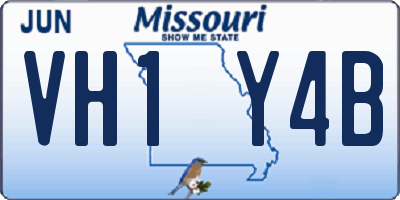 MO license plate VH1Y4B