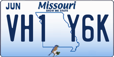 MO license plate VH1Y6K