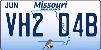 MO license plate VH2D4B
