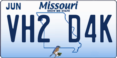 MO license plate VH2D4K