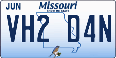 MO license plate VH2D4N