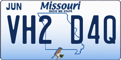 MO license plate VH2D4Q