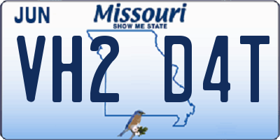 MO license plate VH2D4T
