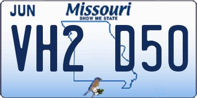 MO license plate VH2D5O