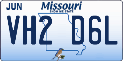 MO license plate VH2D6L
