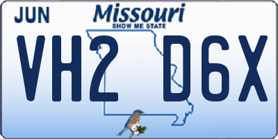 MO license plate VH2D6X