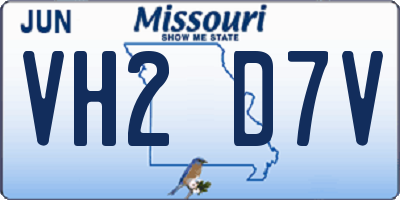 MO license plate VH2D7V