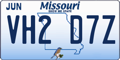 MO license plate VH2D7Z