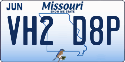 MO license plate VH2D8P