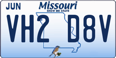 MO license plate VH2D8V