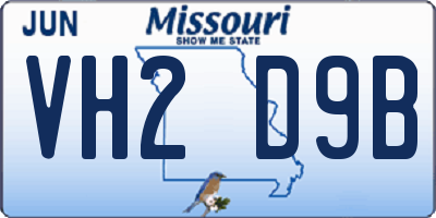 MO license plate VH2D9B
