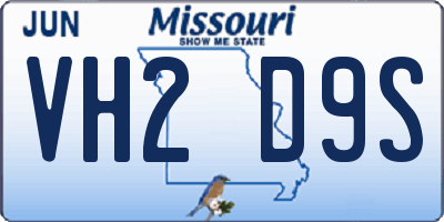 MO license plate VH2D9S
