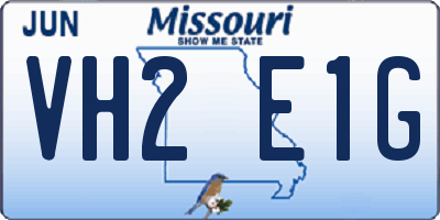 MO license plate VH2E1G