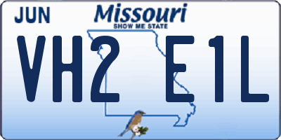 MO license plate VH2E1L