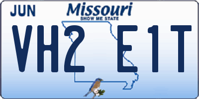 MO license plate VH2E1T