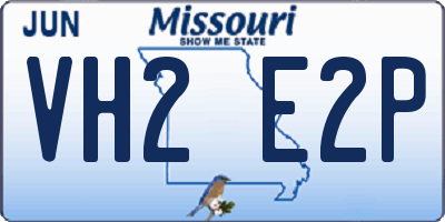MO license plate VH2E2P