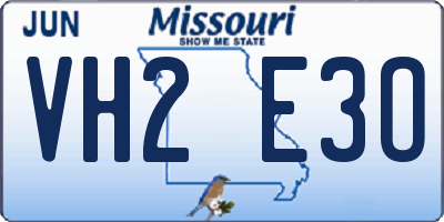 MO license plate VH2E3O
