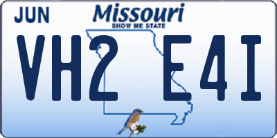 MO license plate VH2E4I