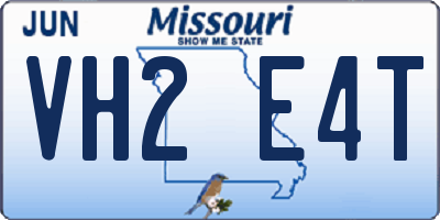 MO license plate VH2E4T