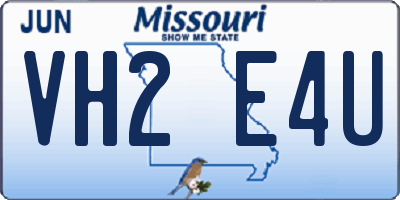 MO license plate VH2E4U