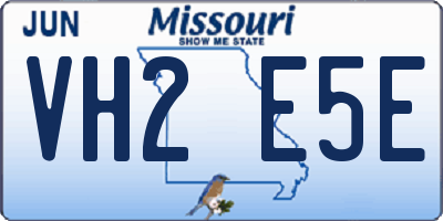 MO license plate VH2E5E