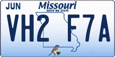 MO license plate VH2F7A