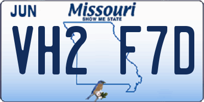 MO license plate VH2F7D
