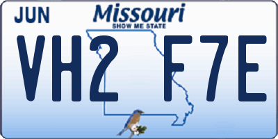 MO license plate VH2F7E