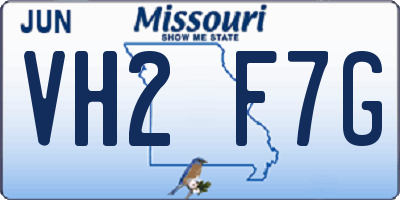 MO license plate VH2F7G