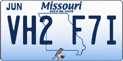 MO license plate VH2F7I