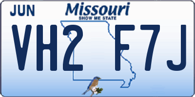 MO license plate VH2F7J