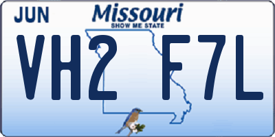 MO license plate VH2F7L