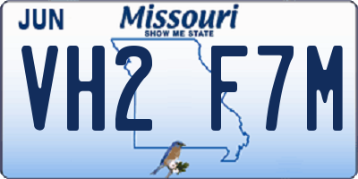 MO license plate VH2F7M