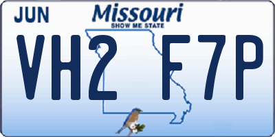 MO license plate VH2F7P