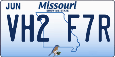 MO license plate VH2F7R