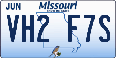 MO license plate VH2F7S