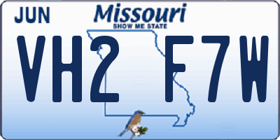 MO license plate VH2F7W