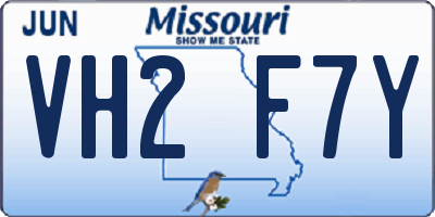 MO license plate VH2F7Y