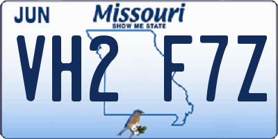 MO license plate VH2F7Z