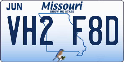 MO license plate VH2F8D