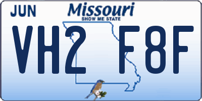 MO license plate VH2F8F